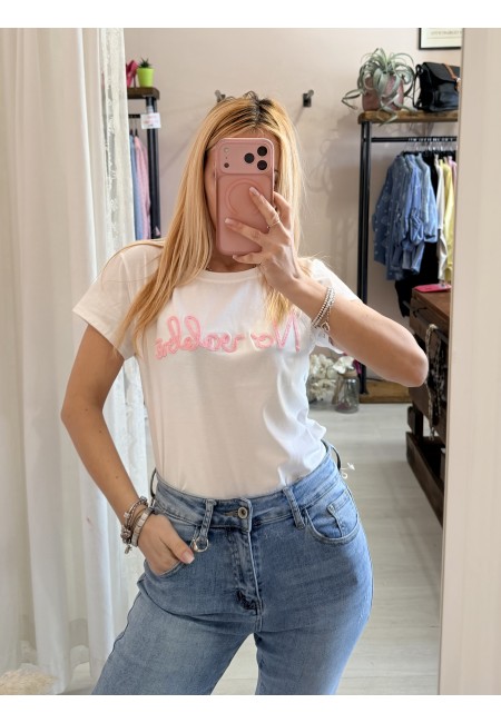 Maglia t shirt NO VABBè rosa