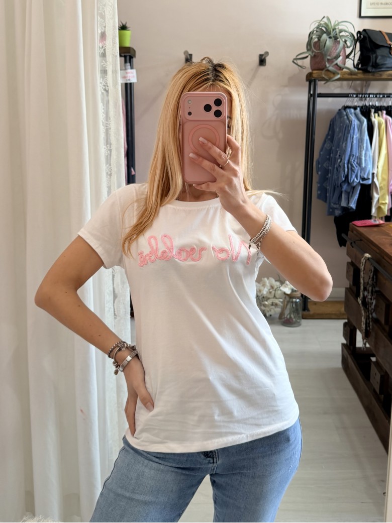 Maglia t shirt NO VABBè rosa