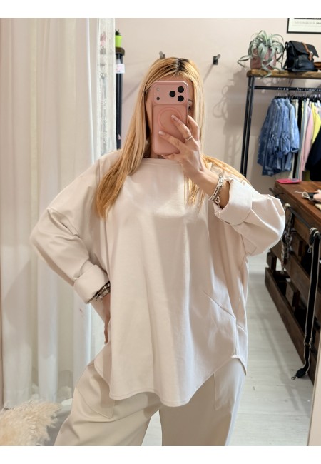 Felpa maglia MINIMAL beige