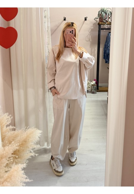 Felpa maglia MINIMAL beige