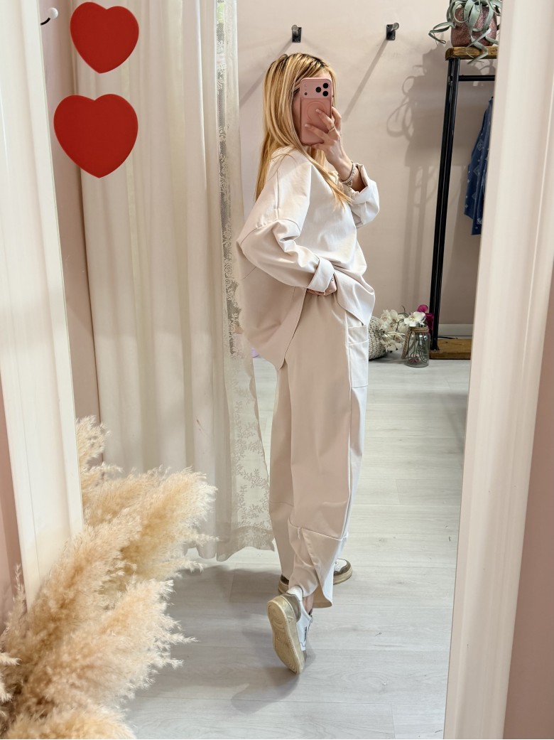 Felpa maglia MINIMAL beige