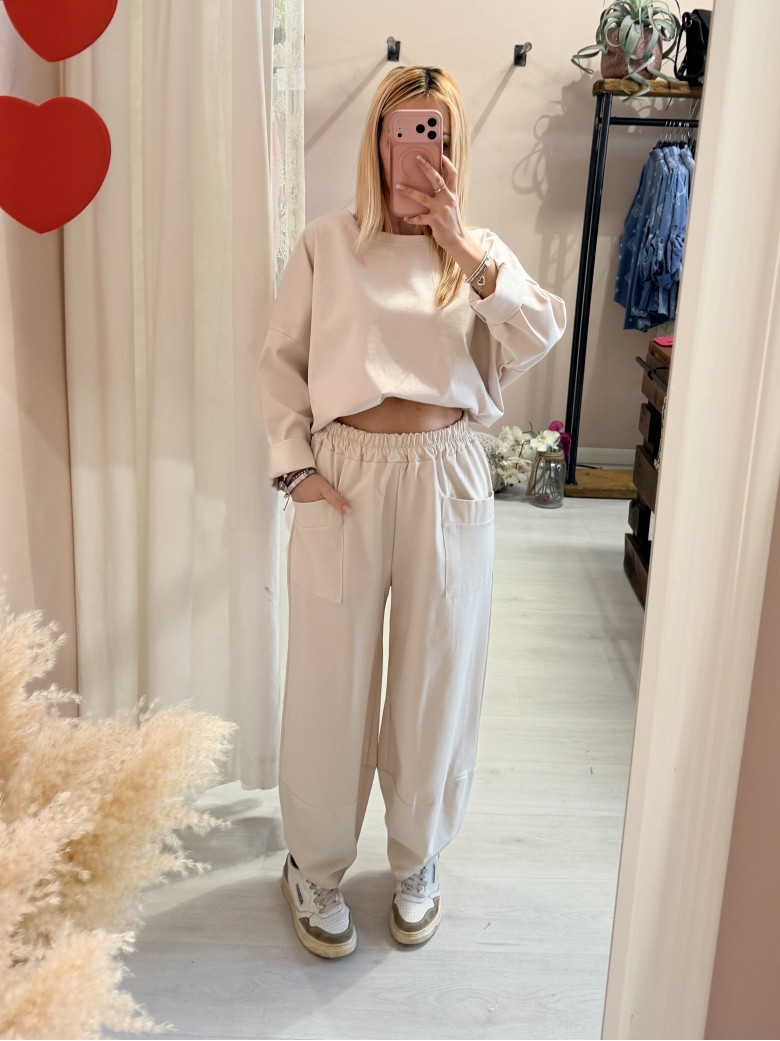 Felpa maglia MINIMAL beige