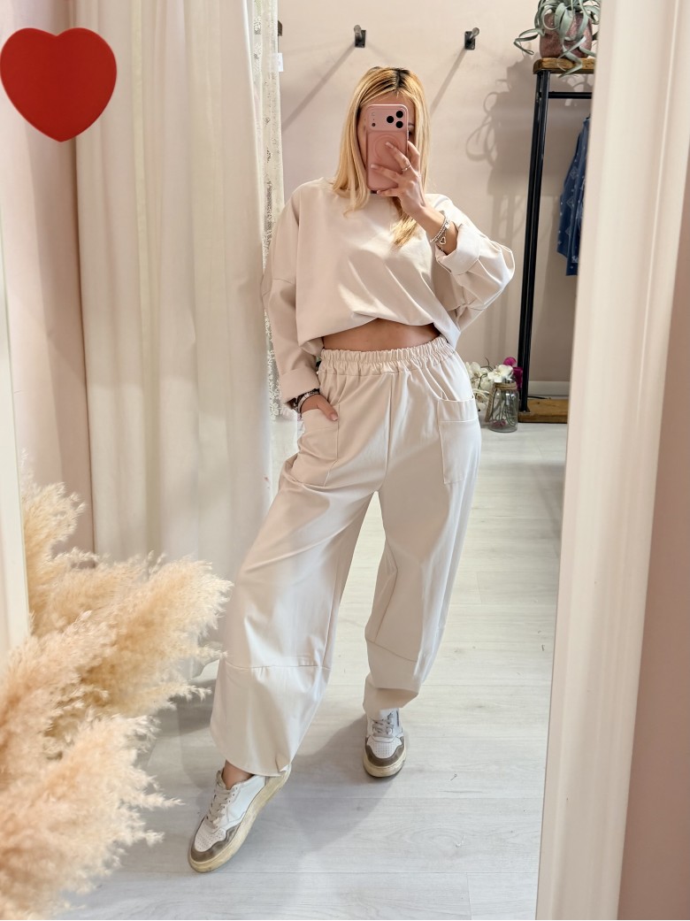 Pantaloni balloon MINIMAL beige
