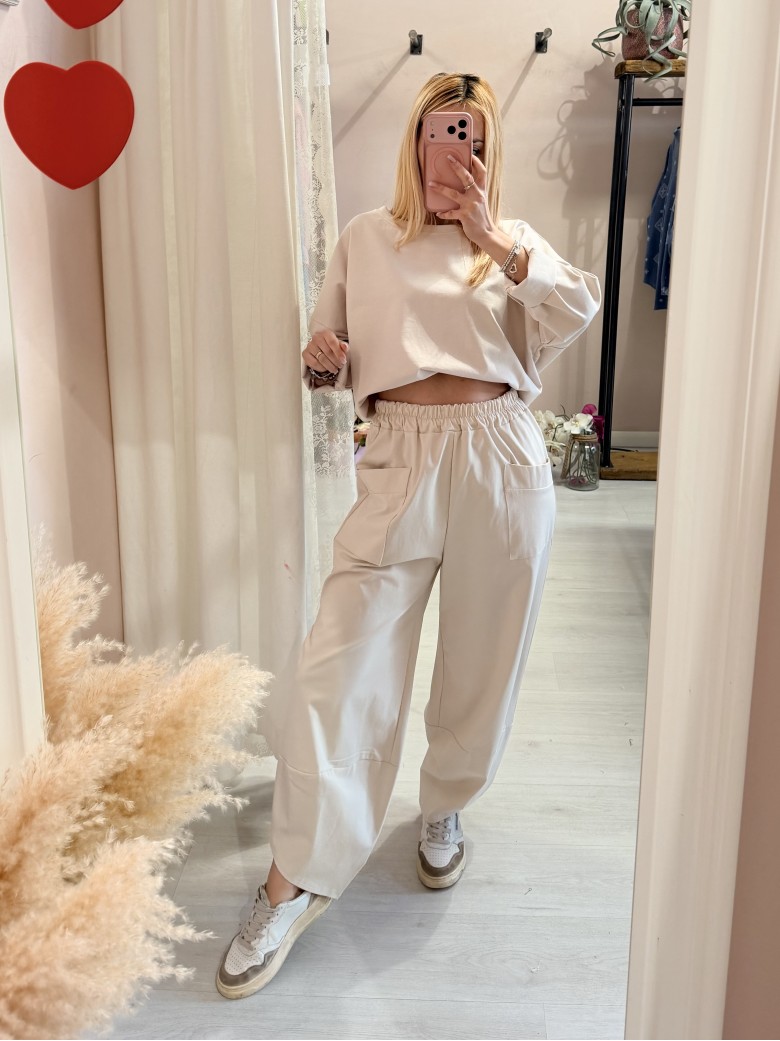 Pantaloni balloon MINIMAL beige