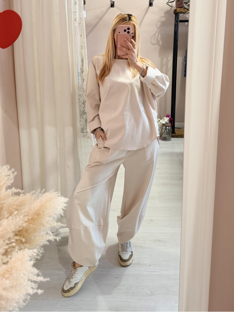 Pantaloni balloon MINIMAL beige
