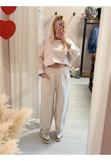 Pantaloni balloon MINIMAL beige