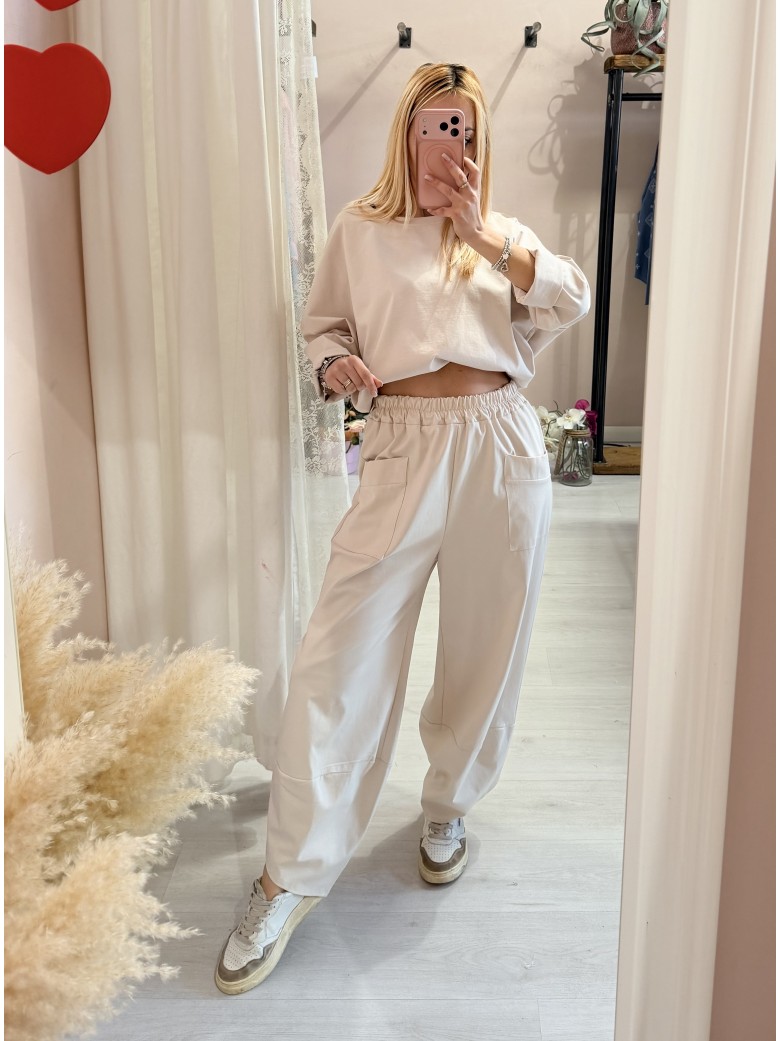 Pantaloni balloon MINIMAL beige
