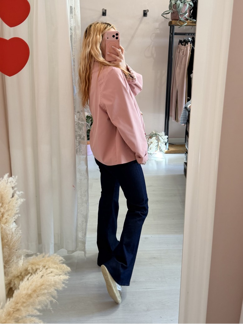 Giacca stile trench impermeabile ROSA