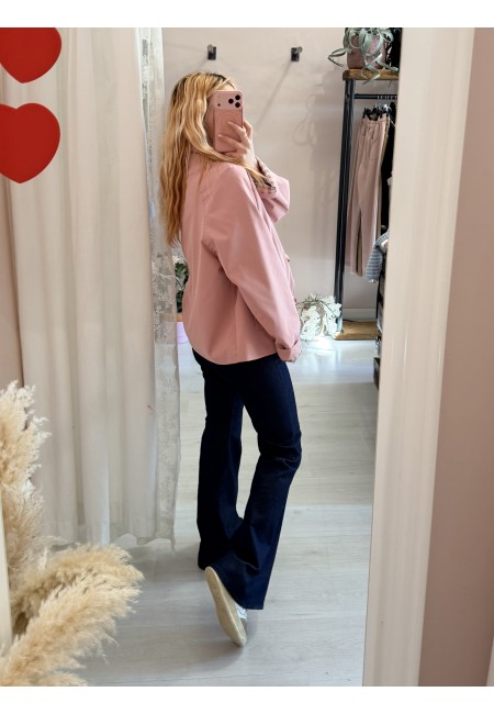 Giacca stile trench impermeabile ROSA