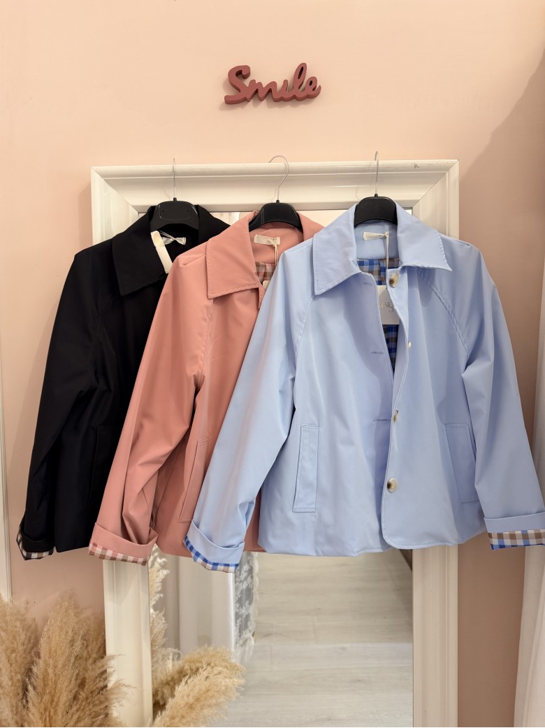 Giacca stile trench impermeabile ROSA