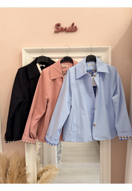 Giacca stile trench impermeabile ROSA