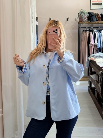 Giacca stile trench impermeabile AZZURRA