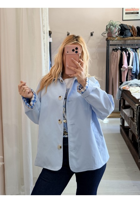 Giacca stile trench impermeabile AZZURRA