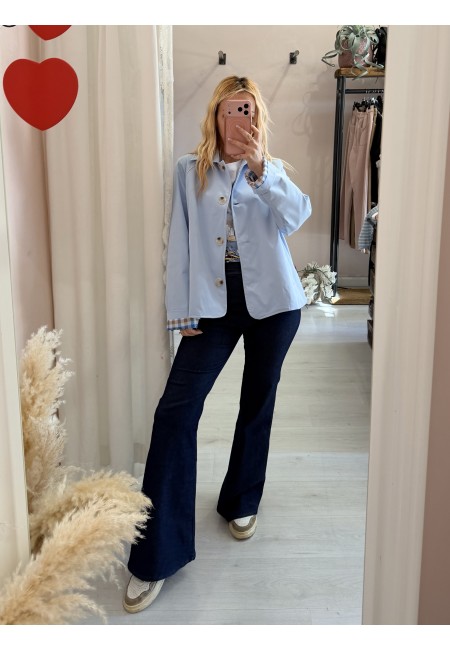 Giacca stile trench impermeabile AZZURRA