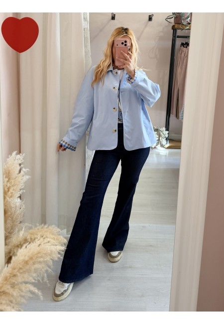 Giacca stile trench impermeabile AZZURRA