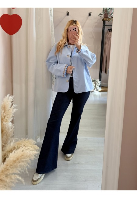 Giacca stile trench impermeabile AZZURRA