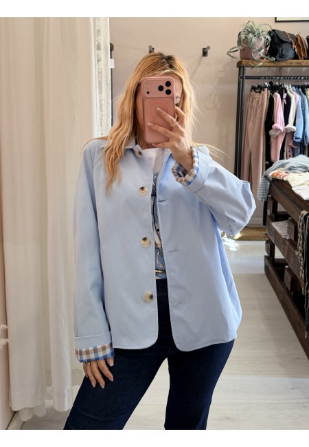 Giacca stile trench impermeabile AZZURRA