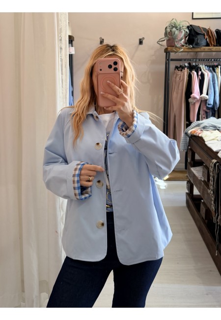 Giacca stile trench impermeabile AZZURRA