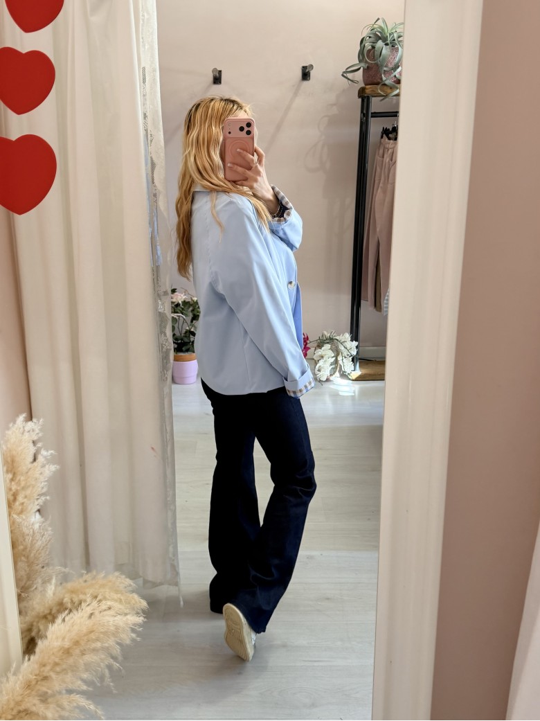 Giacca stile trench impermeabile AZZURRA