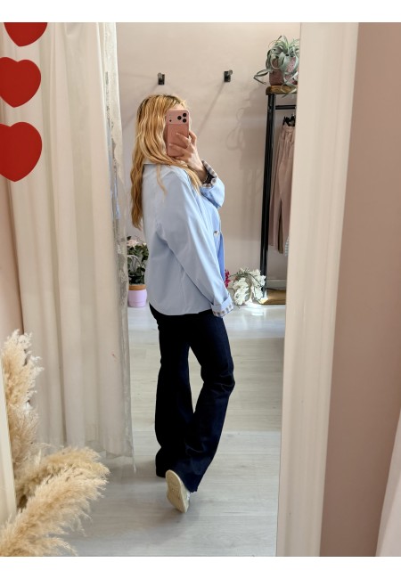 Giacca stile trench impermeabile AZZURRA