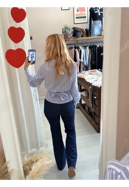 Camicia FIOCCO nella schiena a righe azzurra