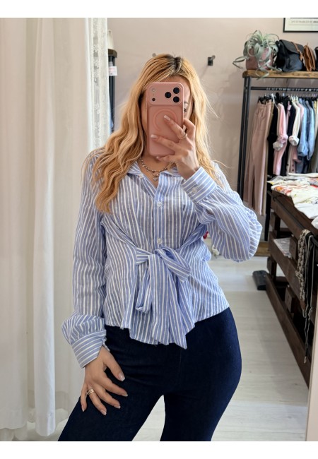 Camicia FIOCCO nella schiena a righe azzurra