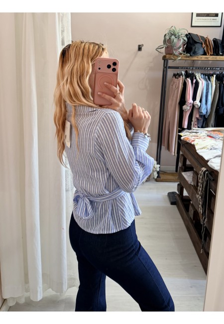 Camicia FIOCCO nella schiena a righe azzurra
