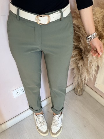 Pantaloni a sigaretta verdi