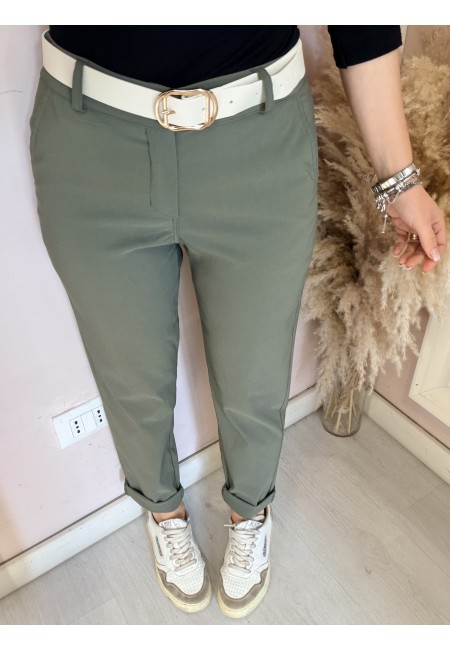 Pantaloni a sigaretta verdi