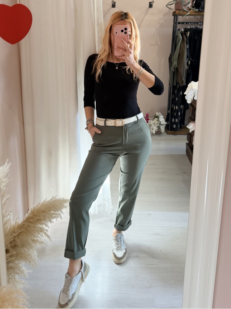 Pantaloni a sigaretta verdi