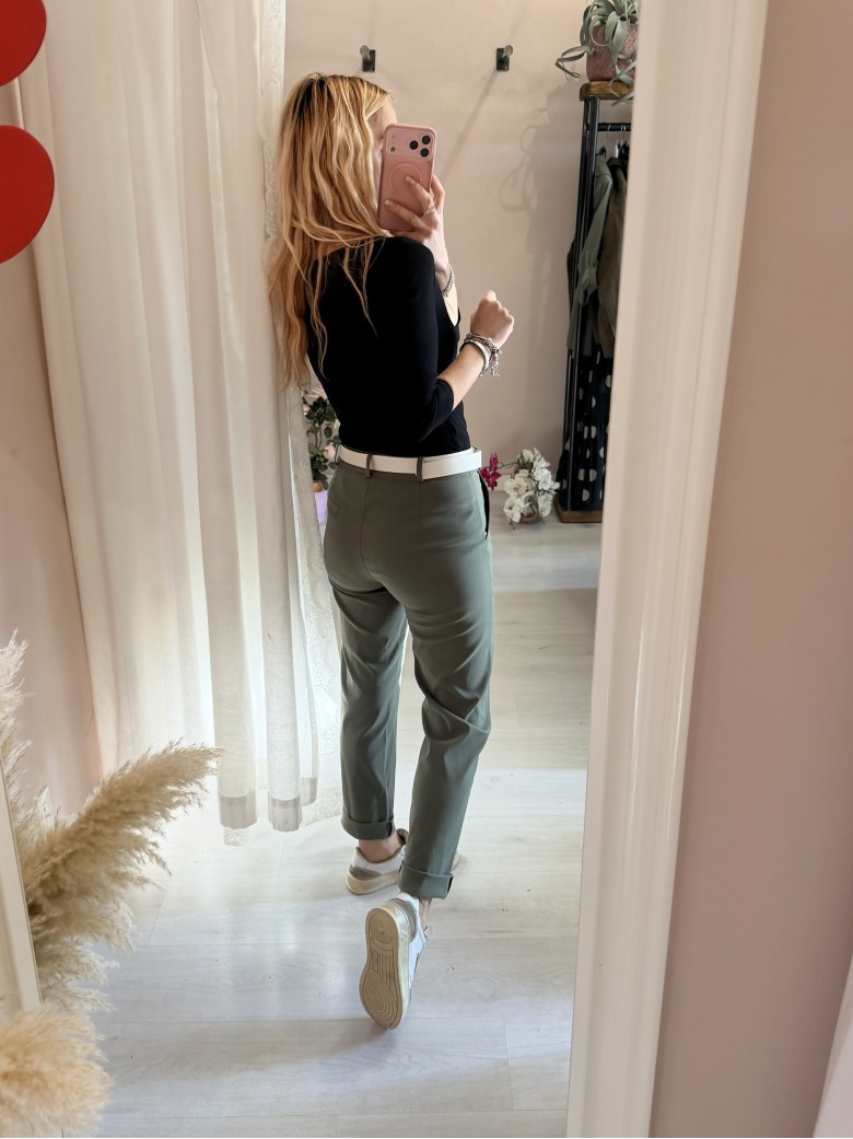 Pantaloni a sigaretta verdi