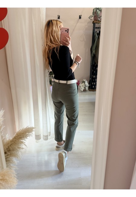 Pantaloni a sigaretta verdi