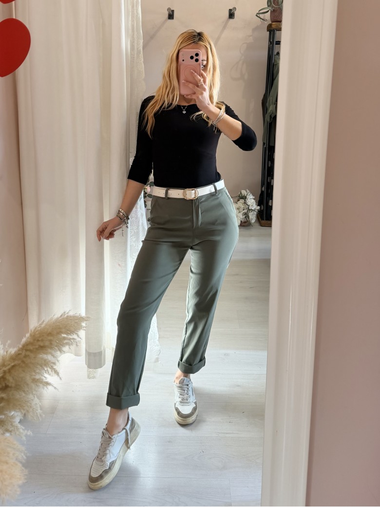 Pantaloni a sigaretta verdi