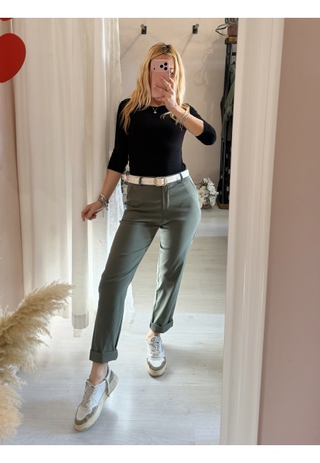 Pantaloni a sigaretta verdi