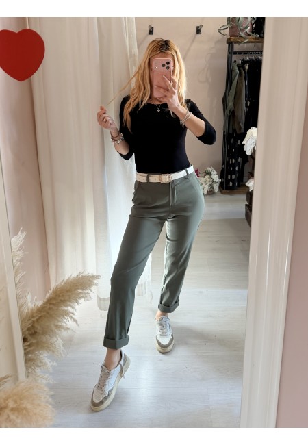 Pantaloni a sigaretta verdi