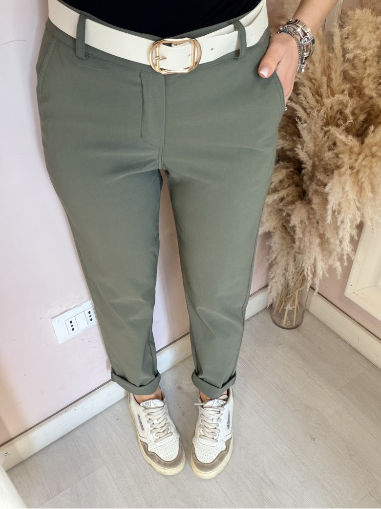 Pantaloni a sigaretta verdi