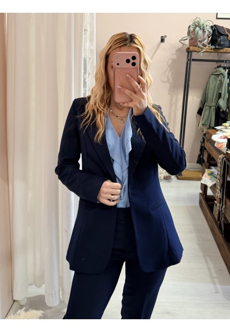 Completo tailleur giacca e pantalone blu