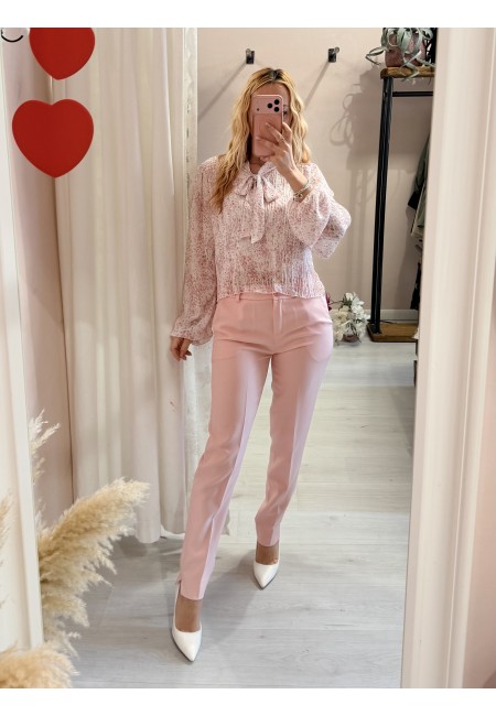 Completo tailleur giacca e pantalone rosa