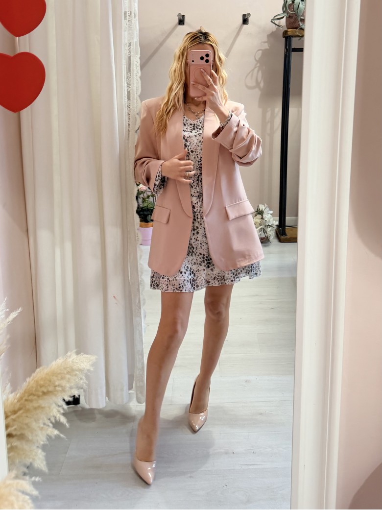 Blazer giacca manica arricciata rosa ANTICO