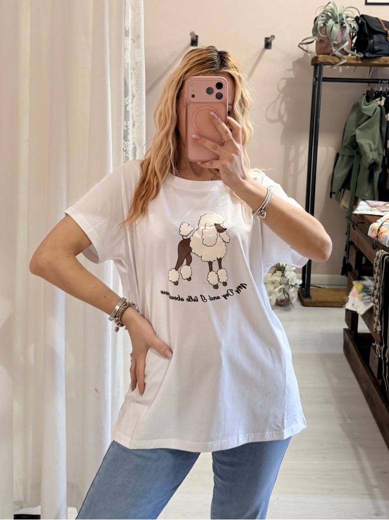 Maglia t shirt BARBONCINO my dog and i talk...