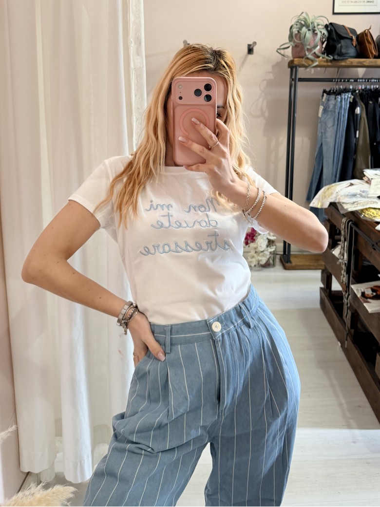 Maglia t shirt non mi dovete stressare azzurra