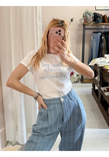 Maglia t shirt non mi dovete stressare azzurra