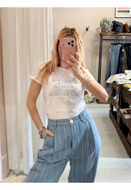 Maglia t shirt non mi dovete stressare azzurra