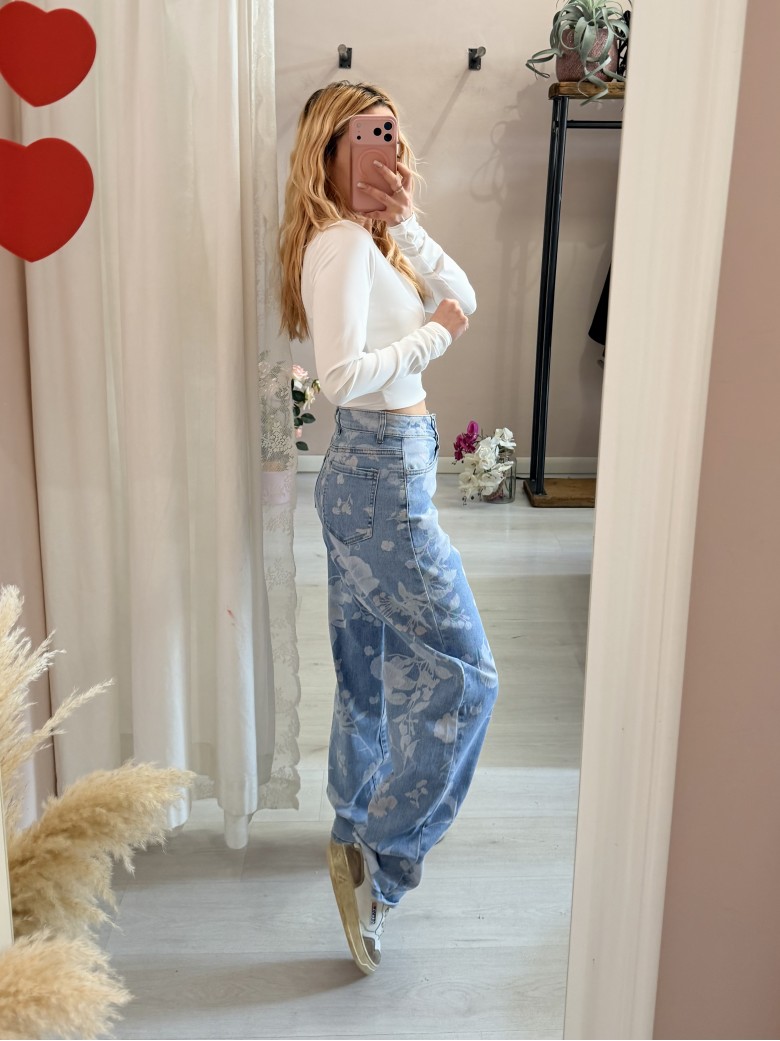 Jeans balloon floreali