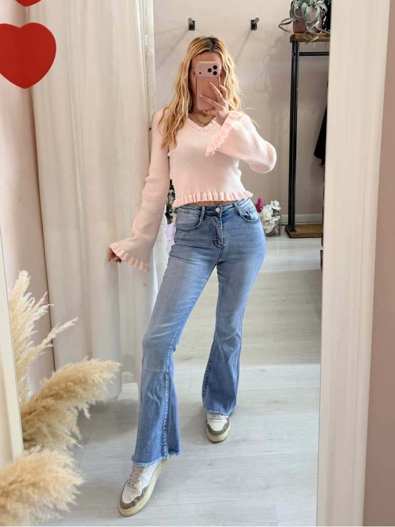 Jeans a ZAMPA push up sfrangiati