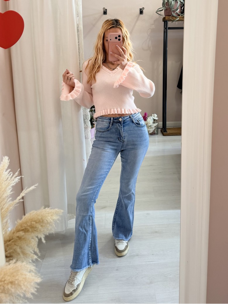 Jeans a ZAMPA push up sfrangiati