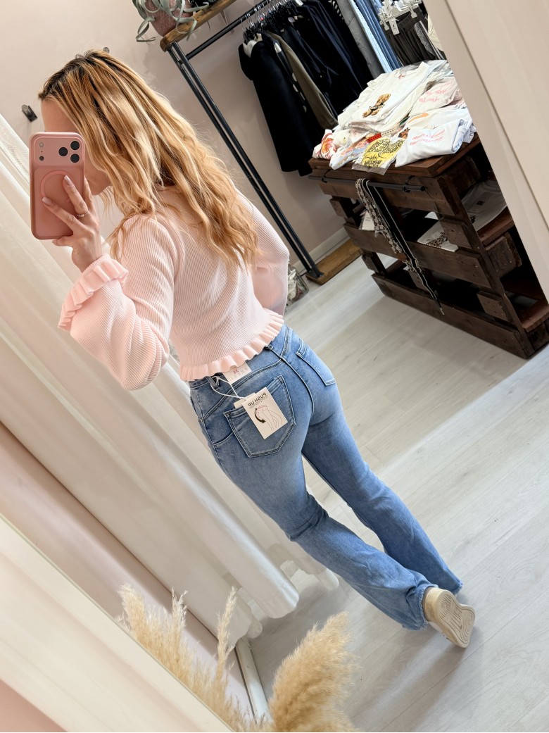 Jeans a ZAMPA push up sfrangiati