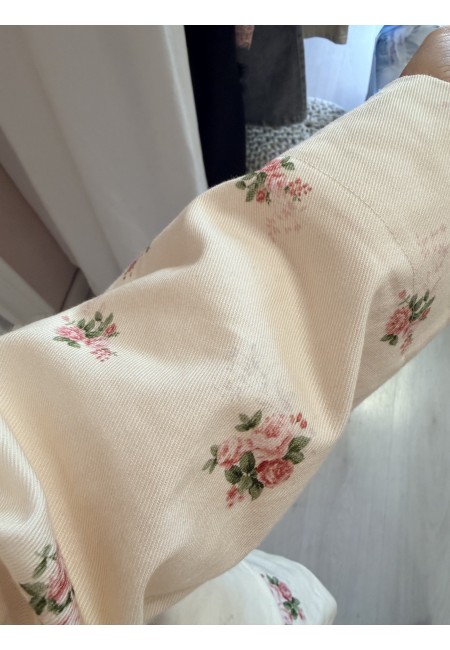 Giubbino di jeans burro fiorellini rosa