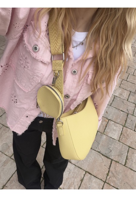 Borsetta gialla a tracolla con portamonete