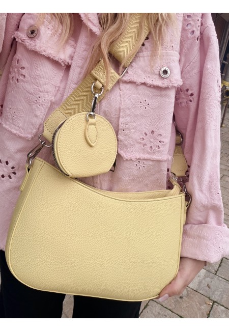 Borsetta gialla a tracolla con portamonete